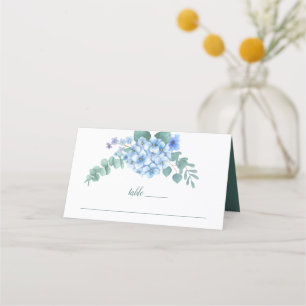 Cartão De Mesa Casamento Floral de Hydrangea Azul
