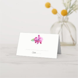 Cartão De Mesa Casamento Floral de Orquídea Púrpura de Água