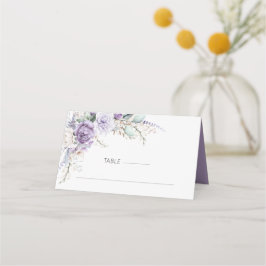 Cartão De Mesa Casamento Floral de Purple Watercolor