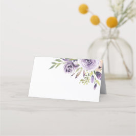 Cartão De Mesa Casamento Floral de Rosa Roxo Elegante