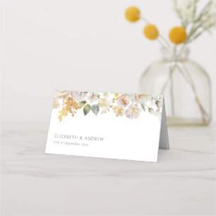 Cartão De Mesa Casamento Floral de Rosas Rosa-Escamosas Chic Eleg