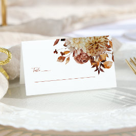 Cartão De Mesa Casamento Floral de Terra Terracotta Watercolor