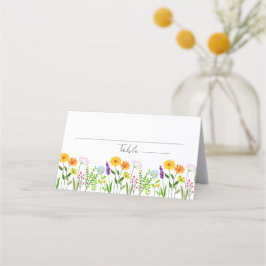Cartão De Mesa Casamento Floral Elegante de Primavera