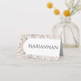 Cartão De Mesa Casamento Floral Elegante Pastel Vintage