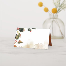 Cartão De Mesa Casamento Floral em Aquarela de Outono