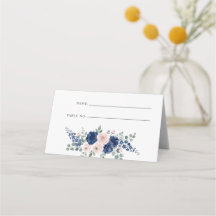 Casamento Floral Moderno Azul Marinho e Bege