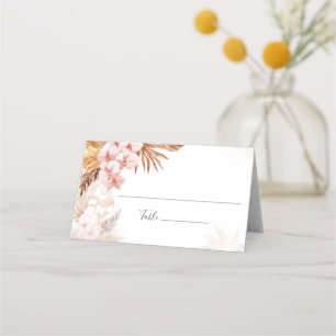Cartão De Mesa Casamento Floral Pampas Grass Terracotta Pink