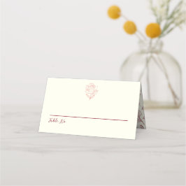 Cartão De Mesa Casamento Floral Rosa Burgundy Jardim de Família
