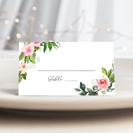 Cartão De Mesa Casamento Floral Rosa Suave