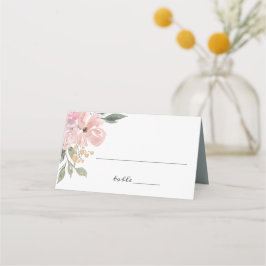 Cartão De Mesa Casamento Floral Russo da Folhagem Verde Rosa Dust