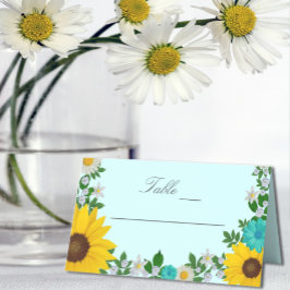Cartão De Mesa Casamento Floral Rustic Sunflower Daisy