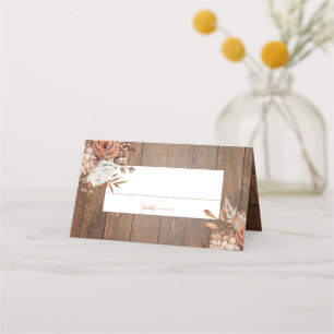 Cartão De Mesa Casamento Floral Rustic Watercolor Terracotta