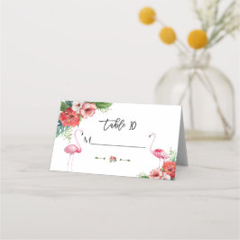 Cartão De Mesa Casamento Floral Tropical Charm Luau Flamingo