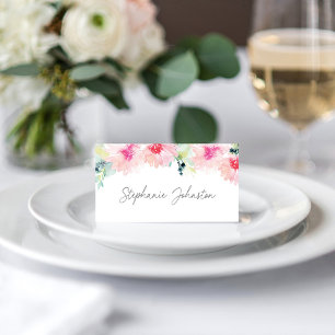 Cartão De Mesa Casamento Floral Vintage Rosa Primavera