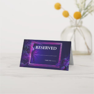 Cartão De Mesa Casamento Folhagem Tropical Neon Purple, espanto
