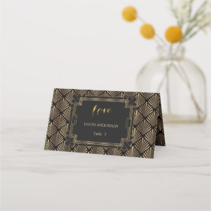 Cartão De Mesa Casamento Gatsby do Excelente Elegante Dourado Roa