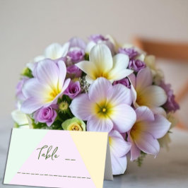 Cartão De Mesa Casamento Geométrico de Pastel Mudado