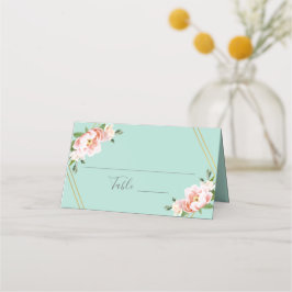 Cartão De Mesa Casamento Geométrico Dourado Blush de Casa Verde d