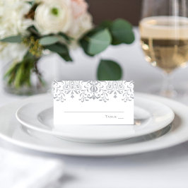 Cartão De Mesa Casamento Glamour Vintage Prata Elegante