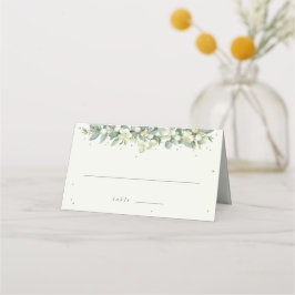 Cartão De Mesa Casamento Greige/Crema Snowberry+Eucalipto