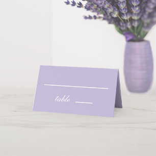 Cartão De Mesa Casamento Lavanda Simples Roxo Branco Script