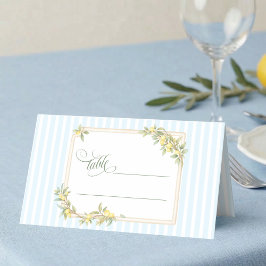 Cartão De Mesa Casamento Limão Costeiro