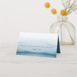 Cartão De Mesa Casamento Minimalista Azul-Marinho de Ombre