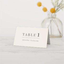 Cartão De Mesa Casamento Minimalista | Bege Suave