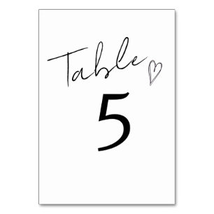 Cartão de Mesa Casamento Minimalista caligrafia mo