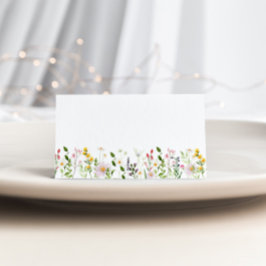 Cartão De Mesa Casamento minimalista de flores silvestres elegant