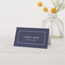 Casamento Minimalista Moderno Azul Marinho Rosa