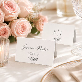 Cartão De Mesa Casamento Minimalista Moderno Preto e Bege
