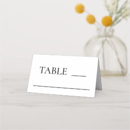 Cartão De Mesa Casamento Minimalista Preto e Branco