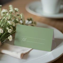 Cartão De Mesa Casamento Minimalista Sage Green