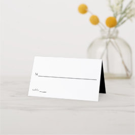 Cartão De Mesa Casamento Mínimo Branco Negro Moderno Tradicional