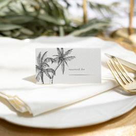 Cartão De Mesa Casamento Mínimo Tropical Moderno