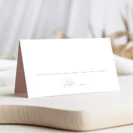 Cartão De Mesa Casamento Moderno Elegante em Script Rosa Empoeira