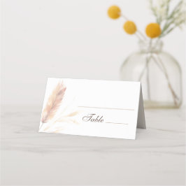 Cartão De Mesa Casamento outono Elegante Boho Watercolor Pampas
