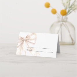 Cartão De Mesa Casamento Pérola e Laço 