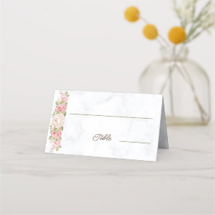 Cartão De Mesa Casamento Personalizado Da Flor De Rosa Elegante