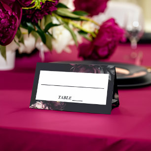 Cartão De Mesa Casamento personalizado de louças de mesa escuras