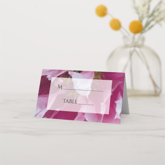 Cartão De Mesa Casamento Pink Peony Flower (Frente)