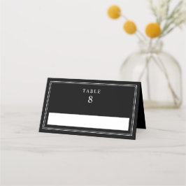Cartão De Mesa Casamento Preto Elegante