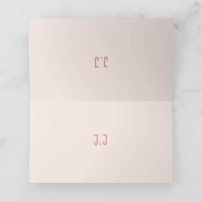 Cartão De Mesa Casamento Quente De Pássaro Rosa (Interior Desdobrado)