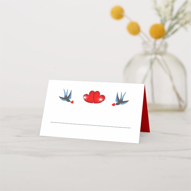 Cartão De Mesa Casamento Retro Rockabilly Hearding (Frente)