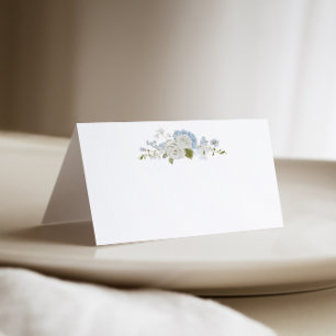 Cartão De Mesa Casamento Romântico Azul Branco