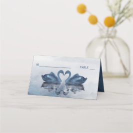 Cartão De Mesa Casamento Romântico Blue Swan