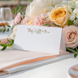 Cartão De Mesa Casamento Romântico de Buquês Brancos Suaves