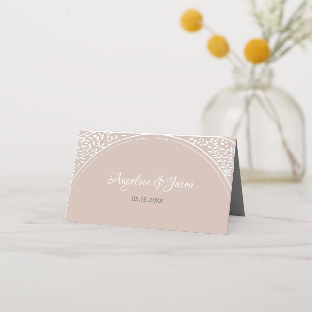 Cartão De Mesa Casamento Rosa Empoeirado (Verso)