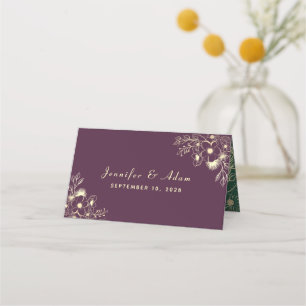 Cartão De Mesa Casamento Roxo Ameixa